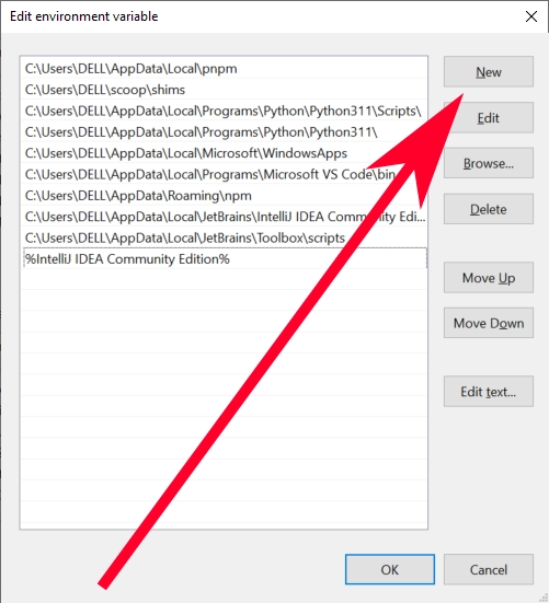 Creating a new path variable value.