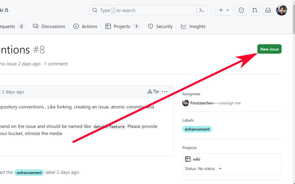 New Issue button is on the top right corner, below the banner.