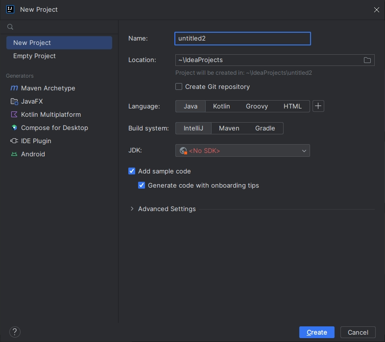 Pop-up window. Fill this up then hit Create. Next steps cover how to fill this up.