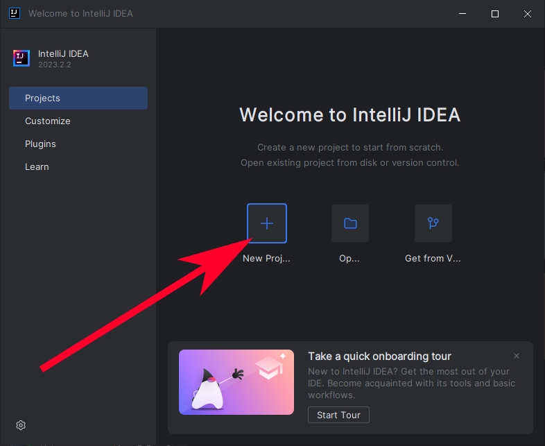 Click on New Project button
